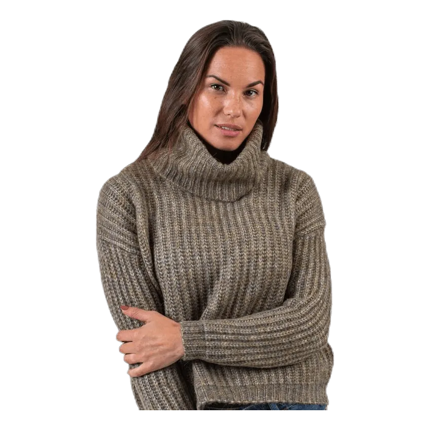 Only Chunky L/S Rollneck Pullover Beige