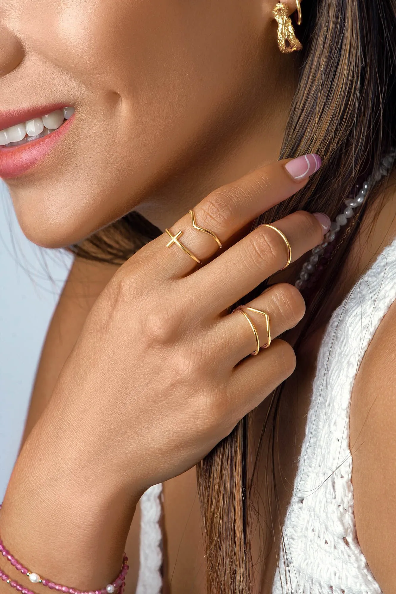 Pack 5 Anillos Nefertiti Oro