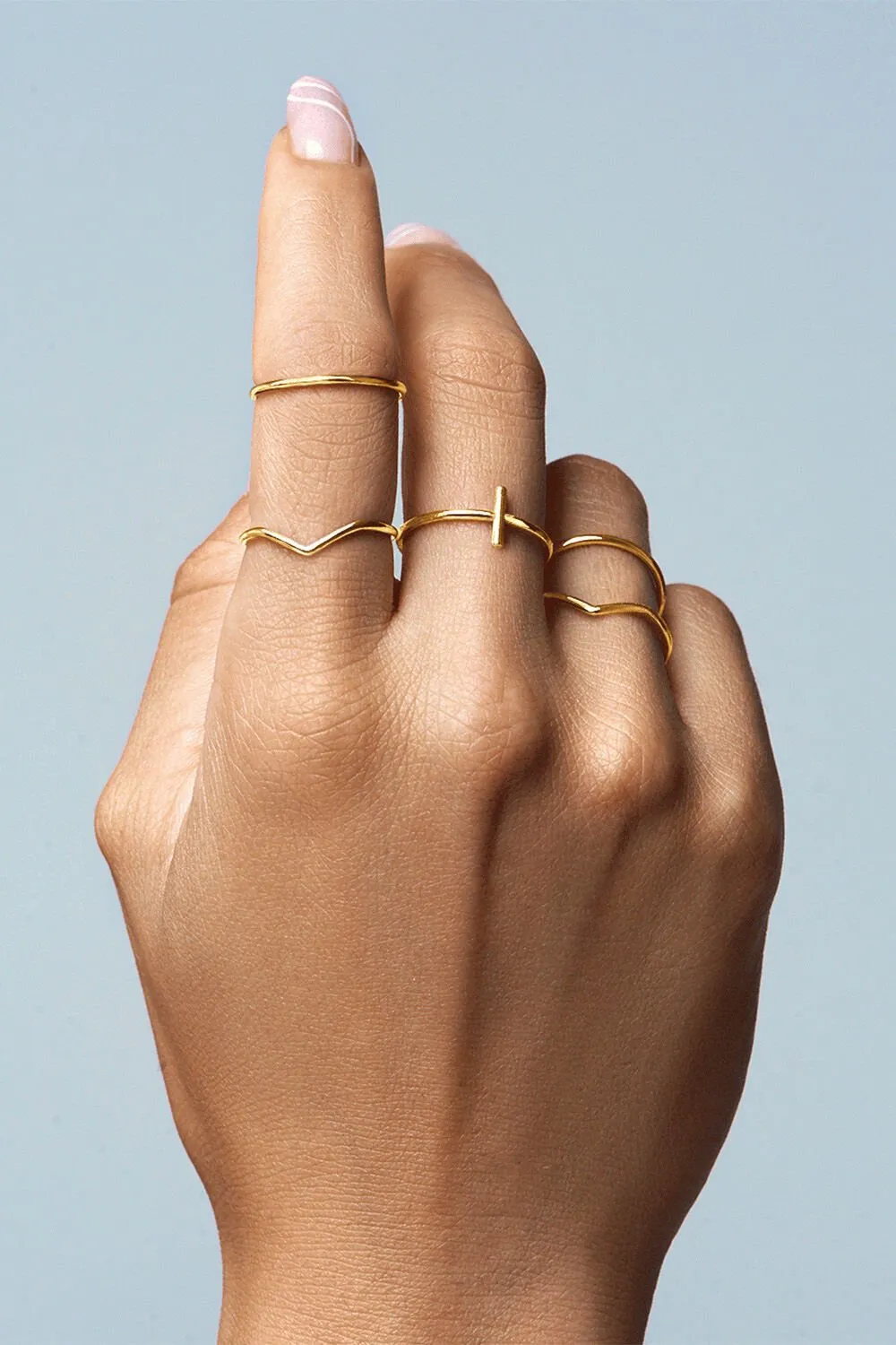 Pack 5 Anillos Nefertiti Oro