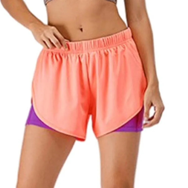 Pantalones cortos de yoga para mujeres Deportes Cintura media Pantalones calientes Doble capa