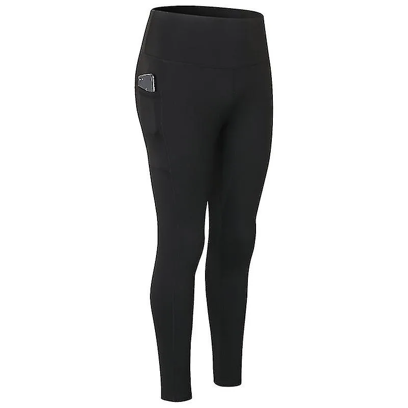 Pantalones de Yoga Estiramiento Cintura Alta Yoga Leggings Mujeres Fitness Deportes Bolsillos Pantalones