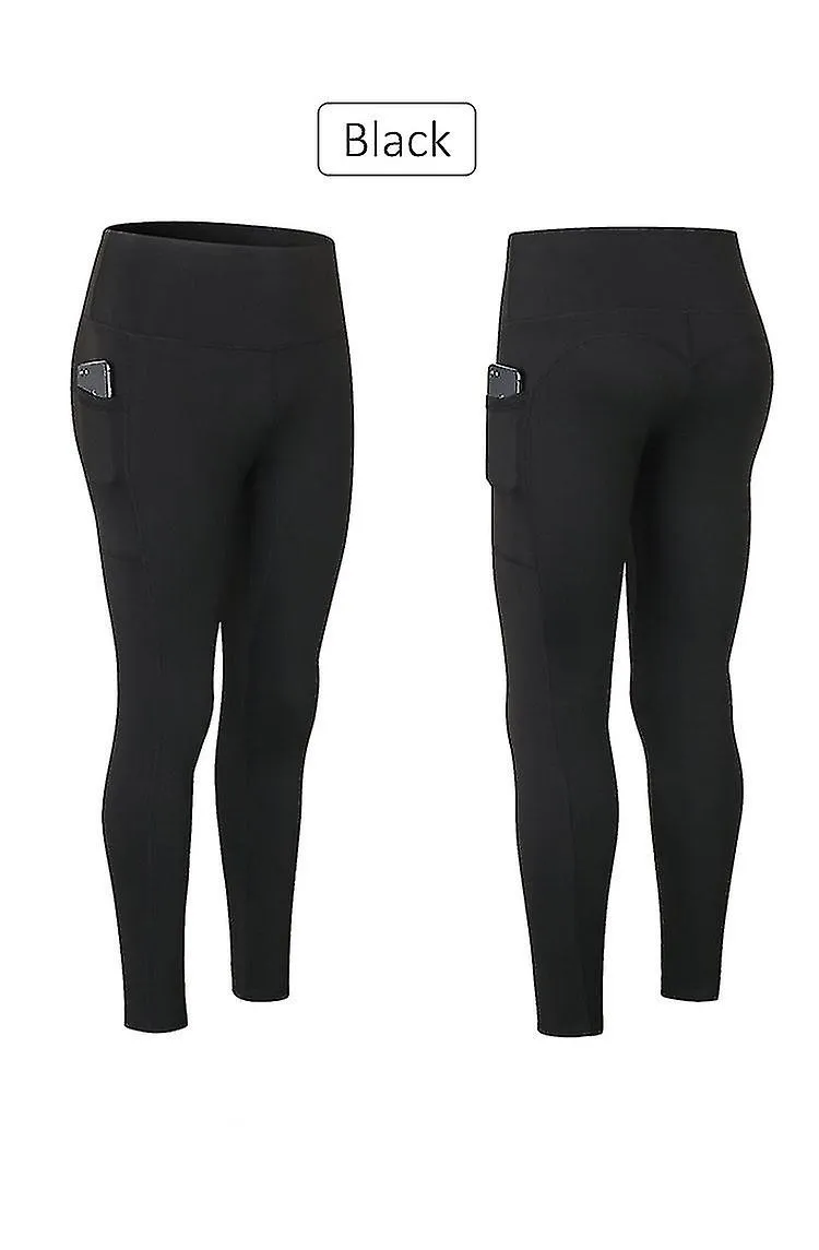 Pantalones de Yoga Estiramiento Cintura Alta Yoga Leggings Mujeres Fitness Deportes Bolsillos Pantalones