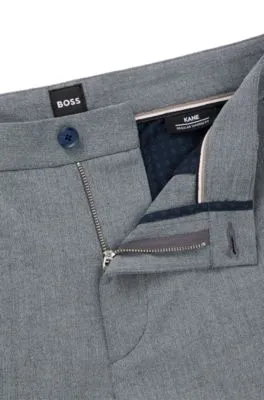Pantalones regular fit de tejido panamá elástico jaspeado