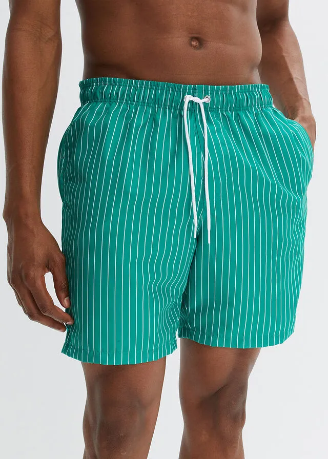 PANTALóN CORTO DE PLAYA VERDE MENTABLANCO DE RAYA