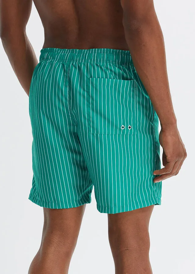 PANTALóN CORTO DE PLAYA VERDE MENTABLANCO DE RAYA