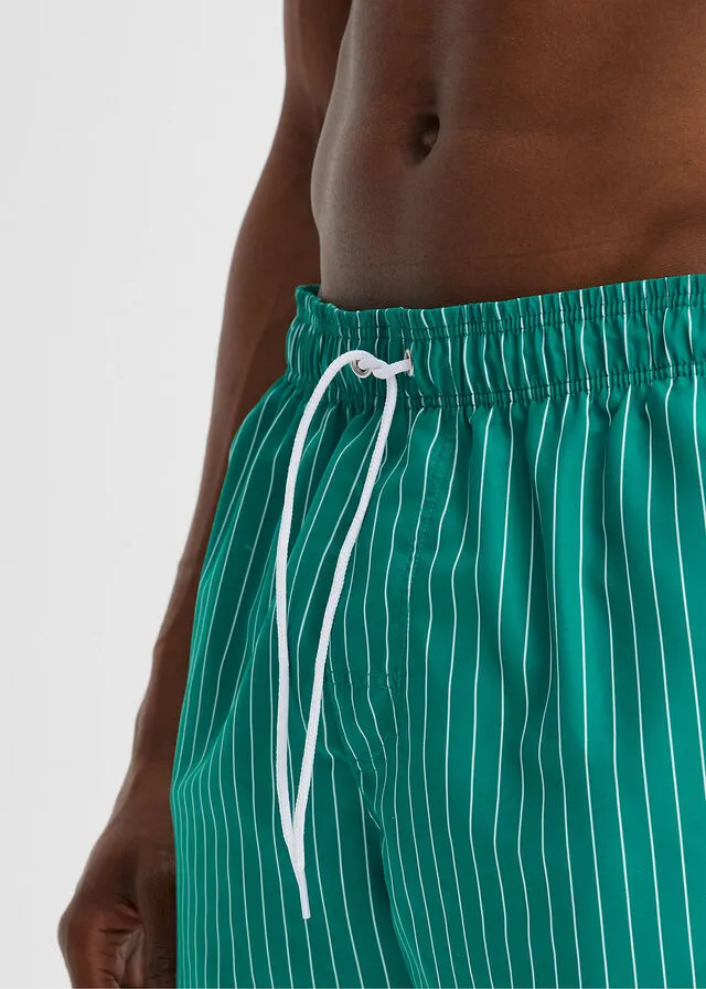PANTALóN CORTO DE PLAYA VERDE MENTABLANCO DE RAYA