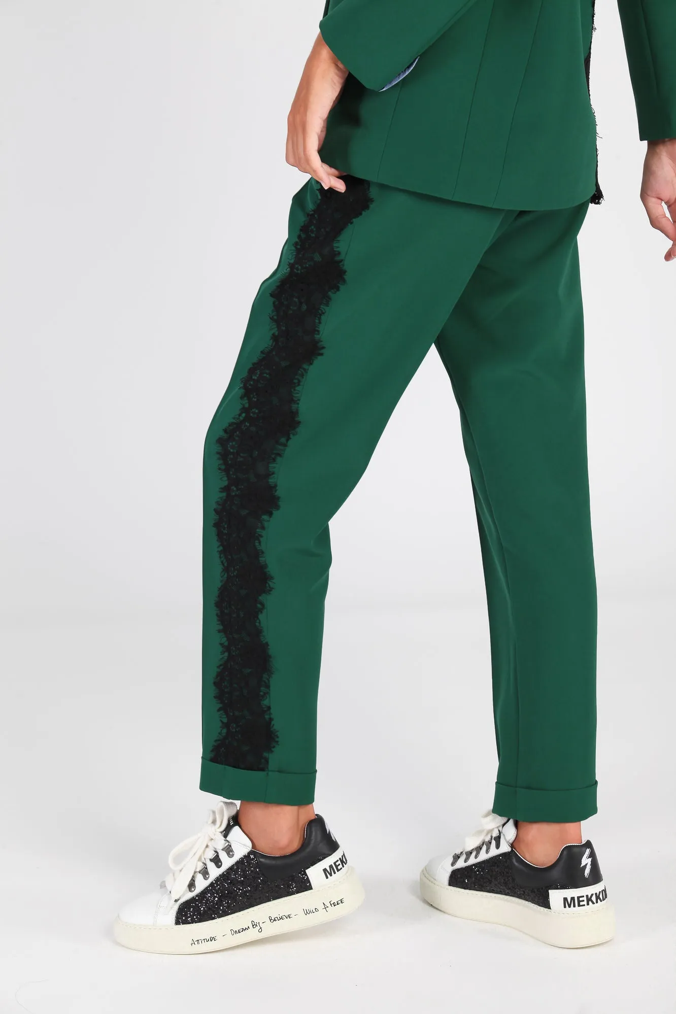 Pantalón traje blonda verde