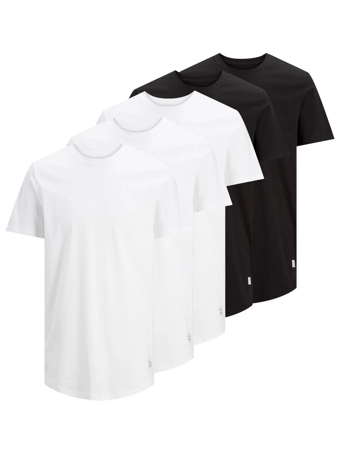 Paquete de 5 Camiseta Liso Cuello redondo | Negro | Jack & Jones®