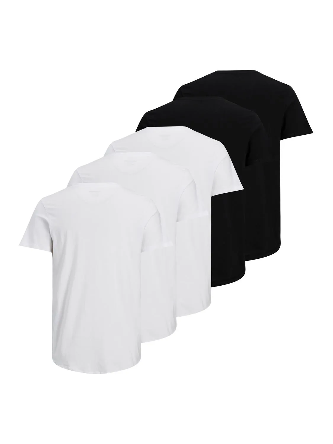Paquete de 5 Camiseta Liso Cuello redondo | Negro | Jack & Jones®