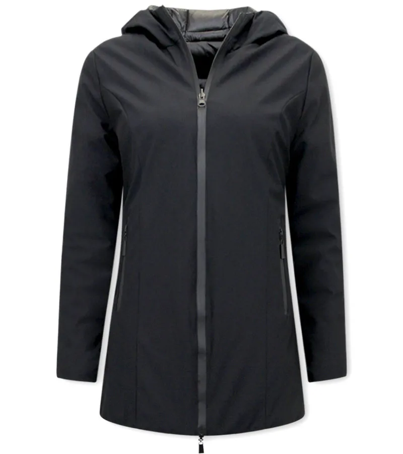 PARKAS REVERSIBLES MUJER CON CAPUCHA  21612162  NEGRO