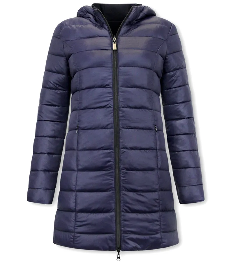PARKAS REVERSIBLES MUJER CON CAPUCHA  2161B  AZUL