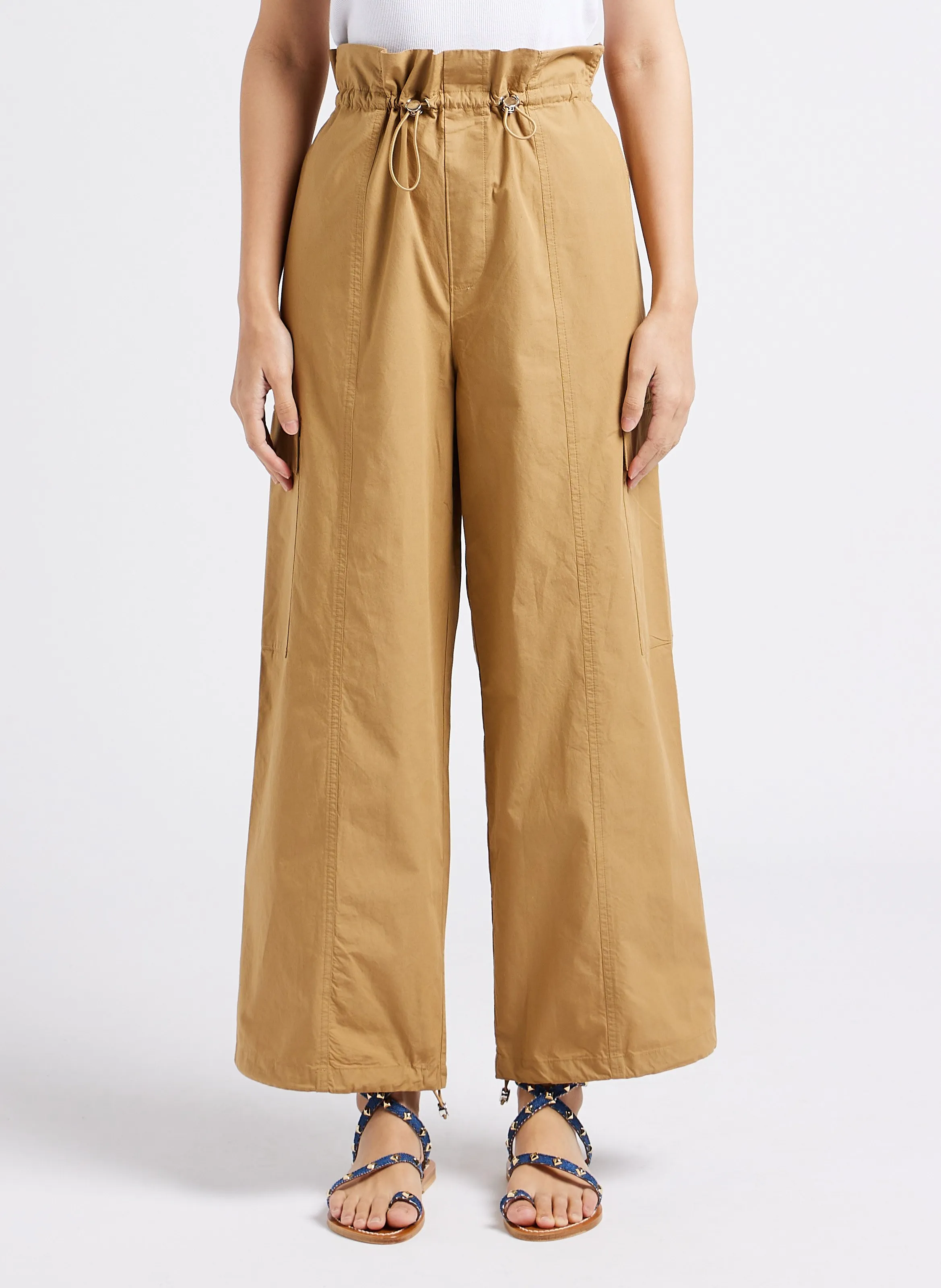 PAULINE  PANTALóN CARGO DE ALGODóN EN BEIGE