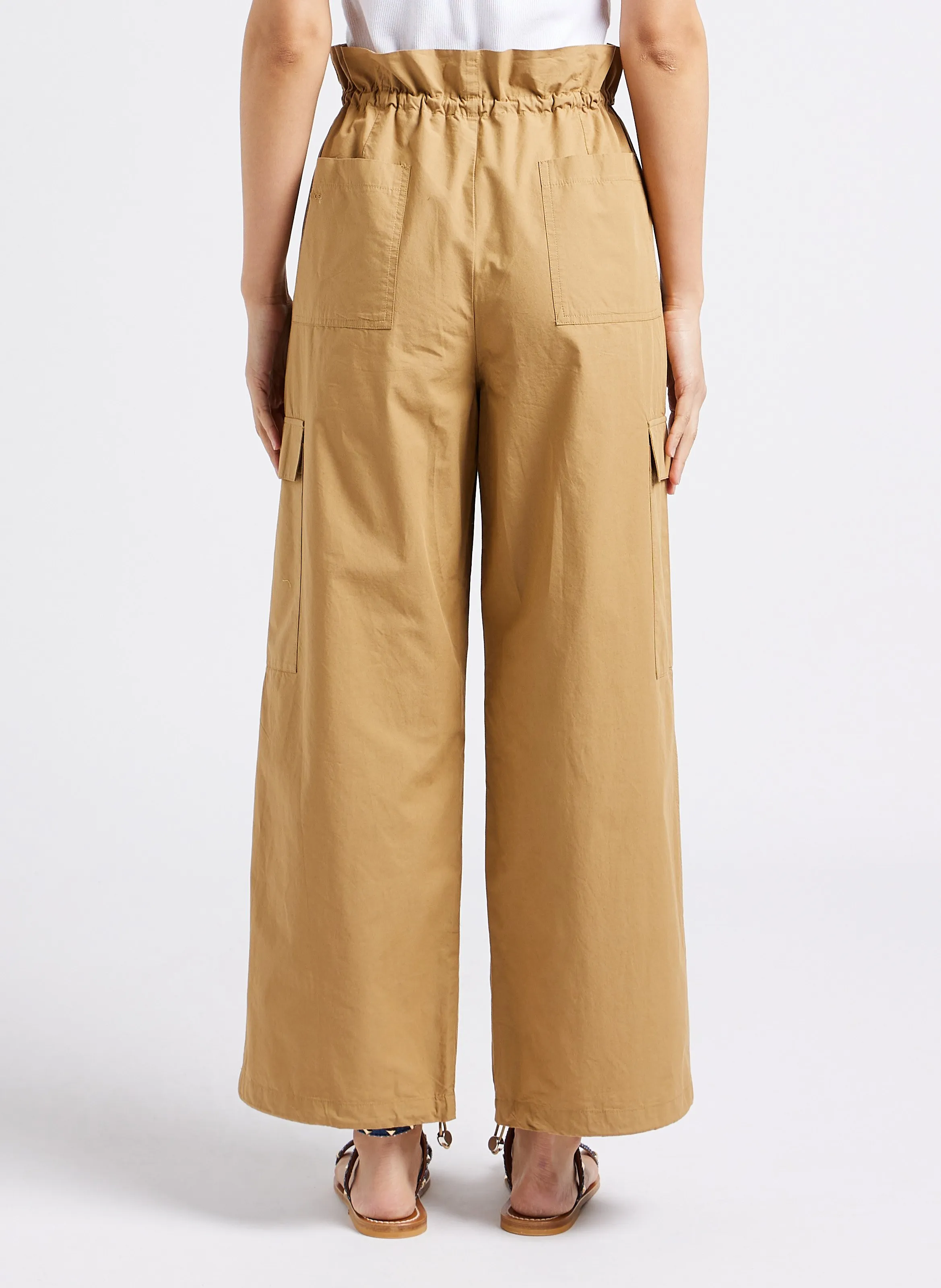 PAULINE  PANTALóN CARGO DE ALGODóN EN BEIGE