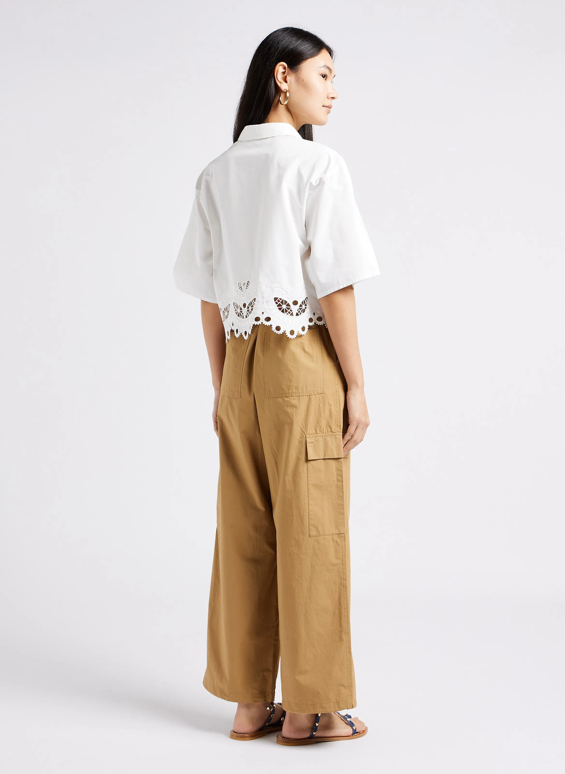 PAULINE  PANTALóN CARGO DE ALGODóN EN BEIGE