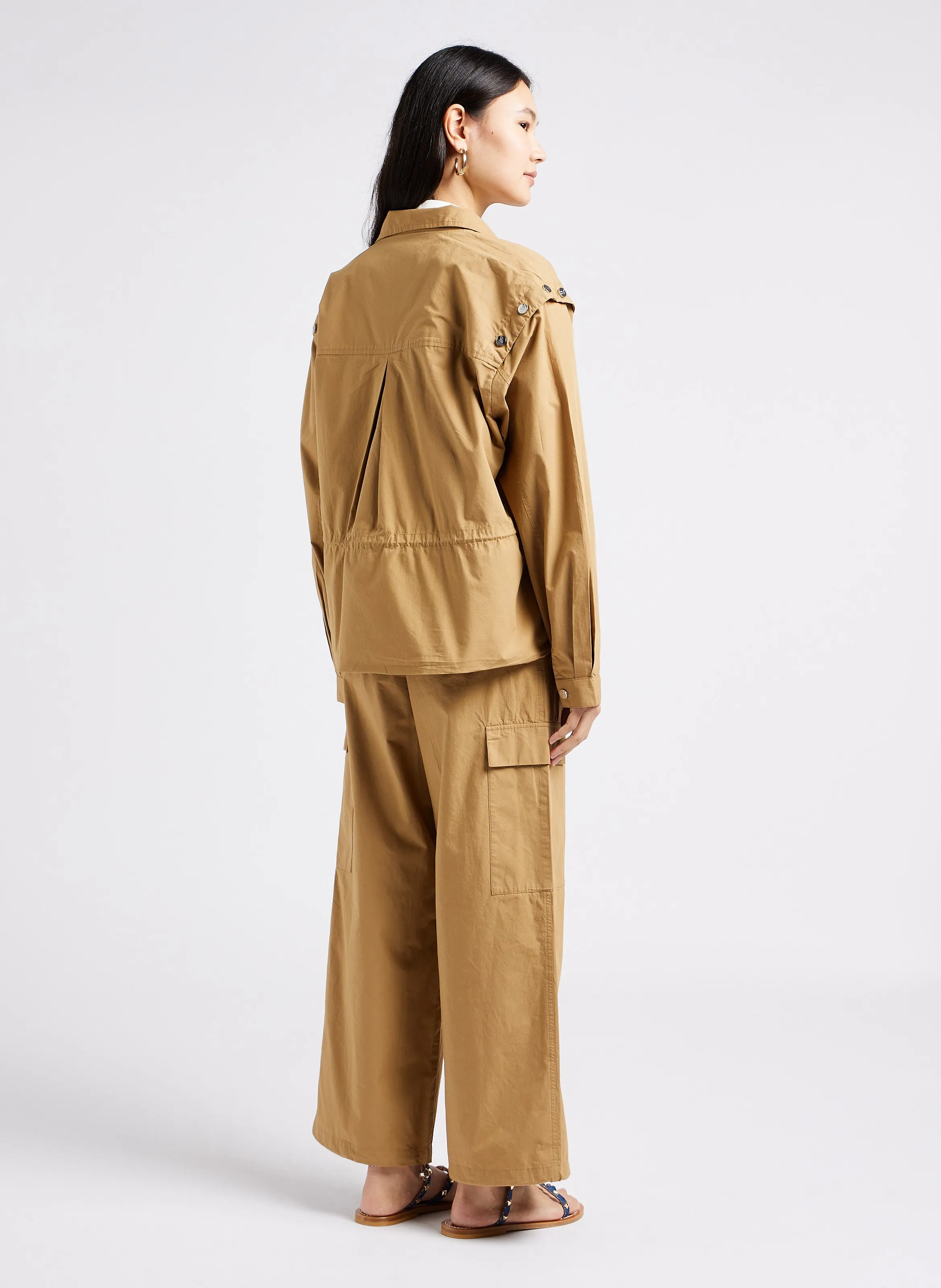 PAULINE  PANTALóN CARGO DE ALGODóN EN BEIGE