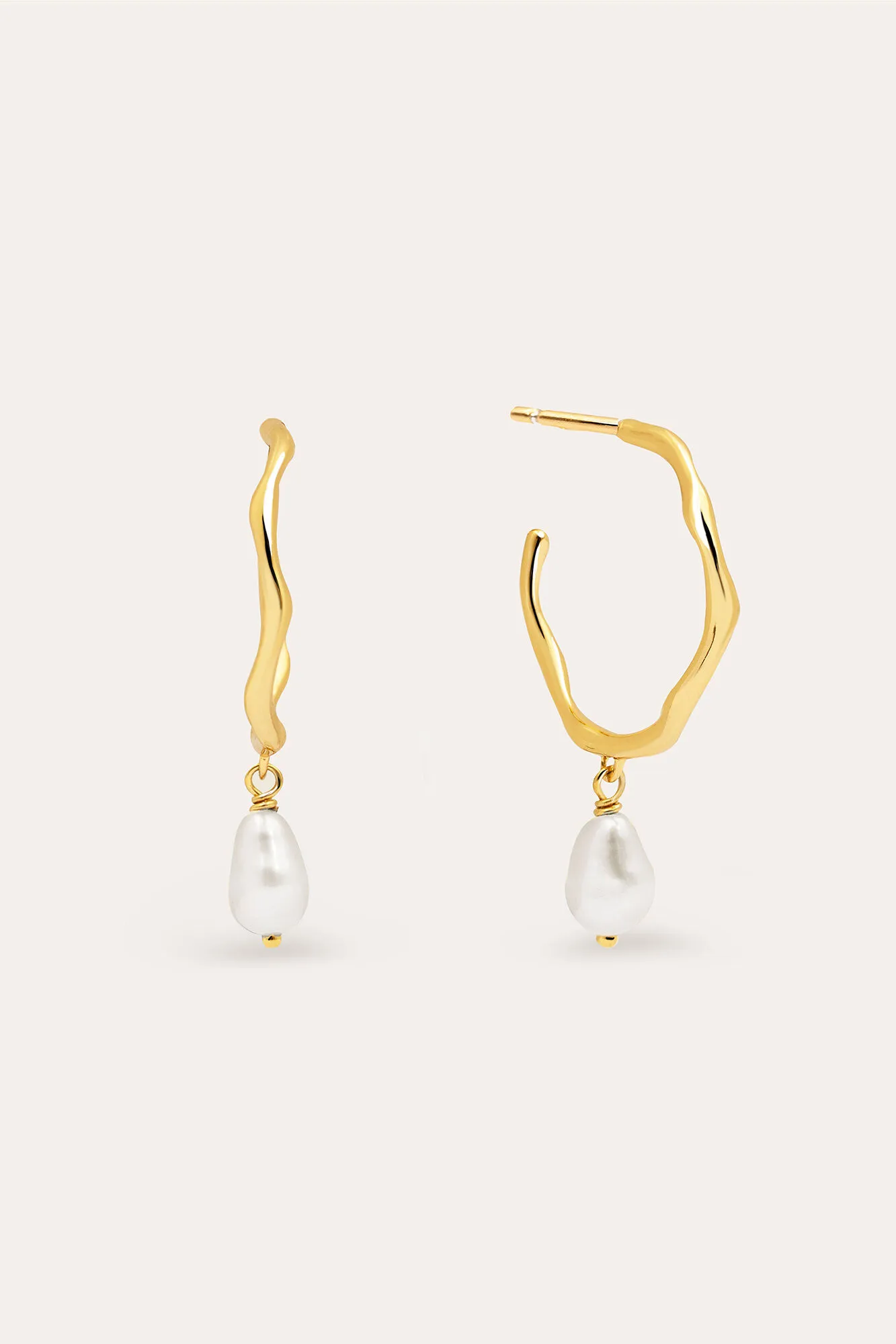 Pendientes Aro Menorca Pearl Baño Oro