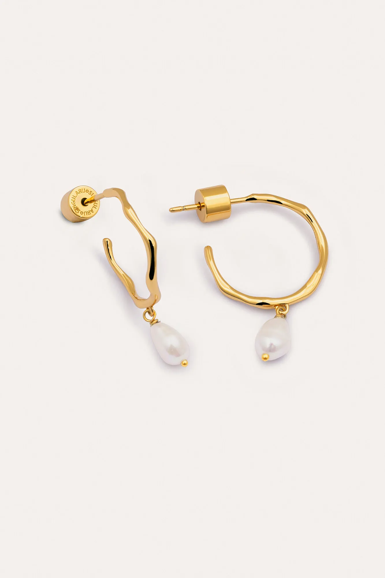 Pendientes Aro Menorca Pearl Baño Oro