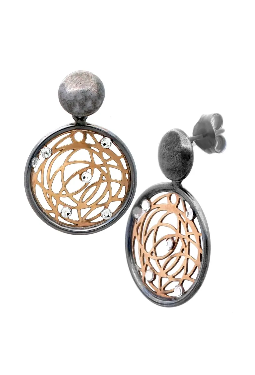 PENDIENTES PLATA BICOLOR CIRCULO ATRAPASUEñOS PARA MUJER 266_32010408431
