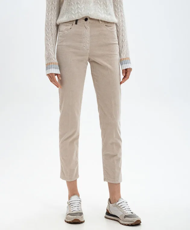 Peserico Beige corduroy pants