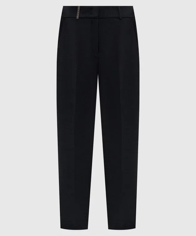 Peserico Black pants with a brand patch