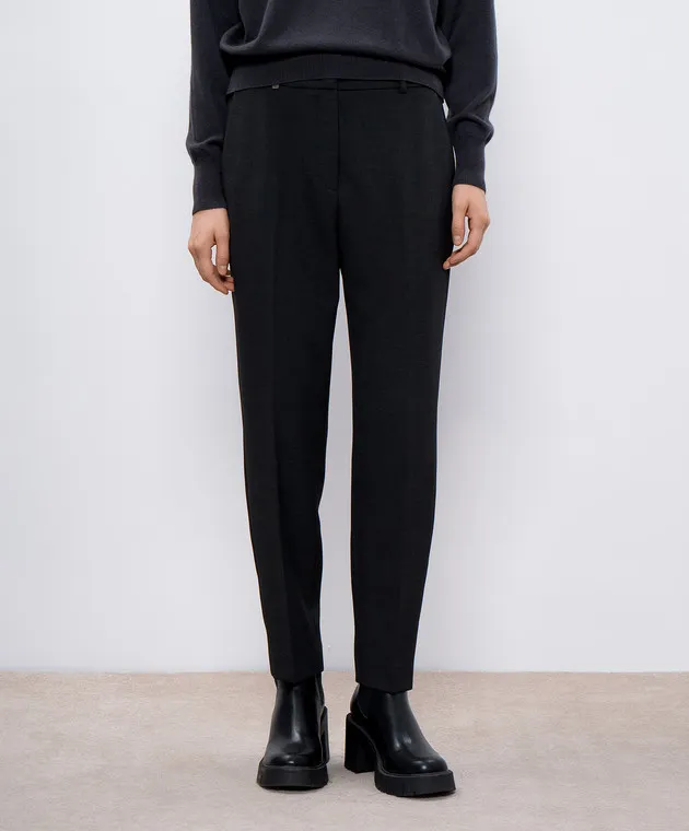 Peserico Black pants with a brand patch