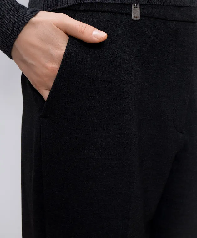 Peserico Black pants with a brand patch
