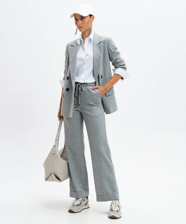 Peserico Gray pants with wool