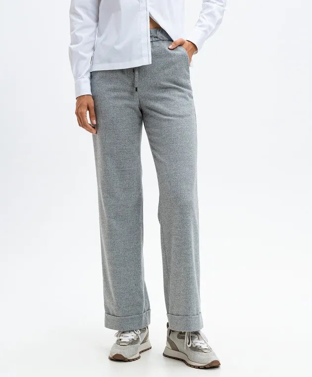 Peserico Gray pants with wool