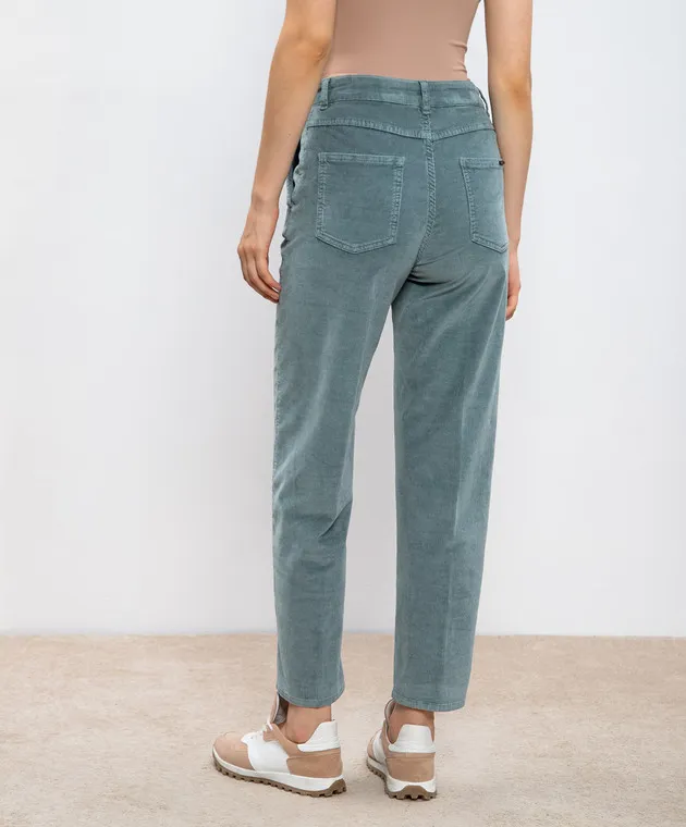 Peserico Green corduroy pants with logo