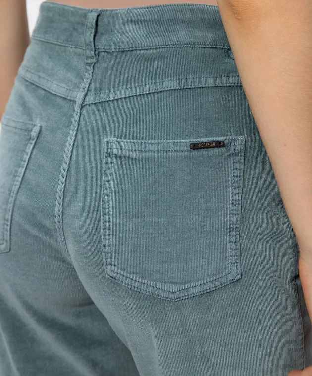 Peserico Green corduroy pants with logo