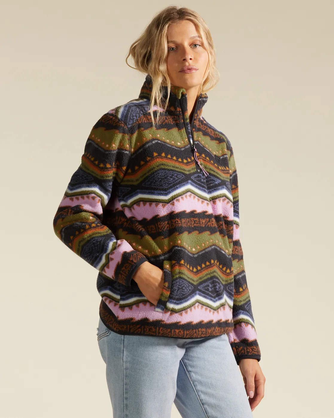 Polar BILLABONG suave medio cuello para Mujer Boundary BLACK MULTI (6651) Ref.  F3WA11BIF2 multicolor