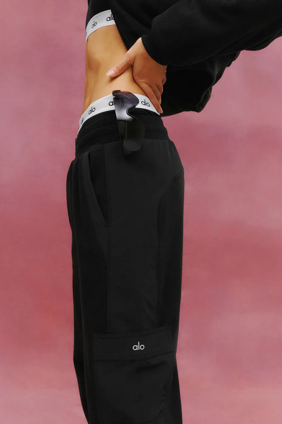 POLAR FLEECE WINTRY MIX PANT  BLACK