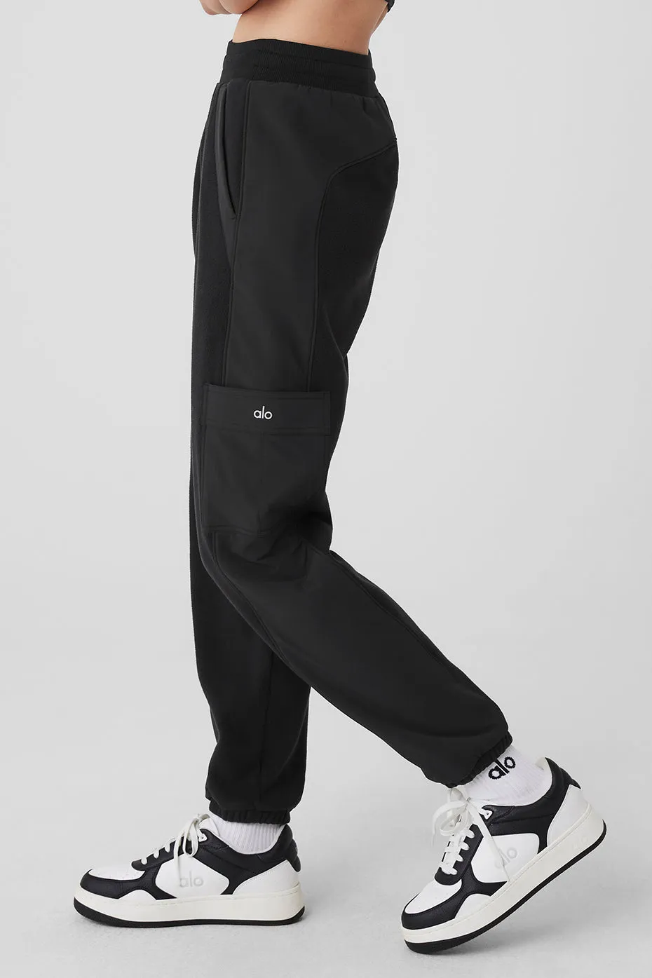 POLAR FLEECE WINTRY MIX PANT  BLACK