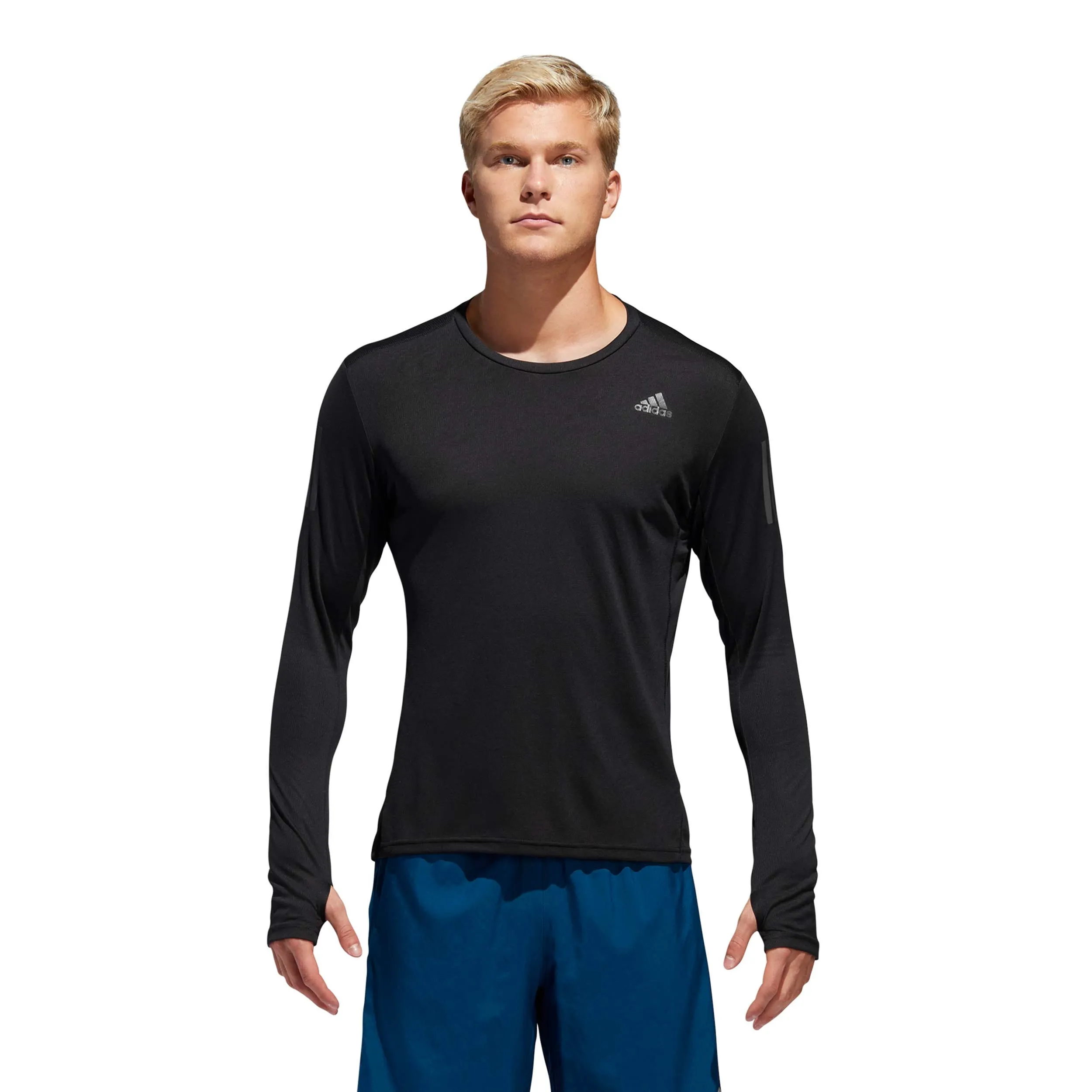 Polera Running Hombre Adidas On The Run Negra