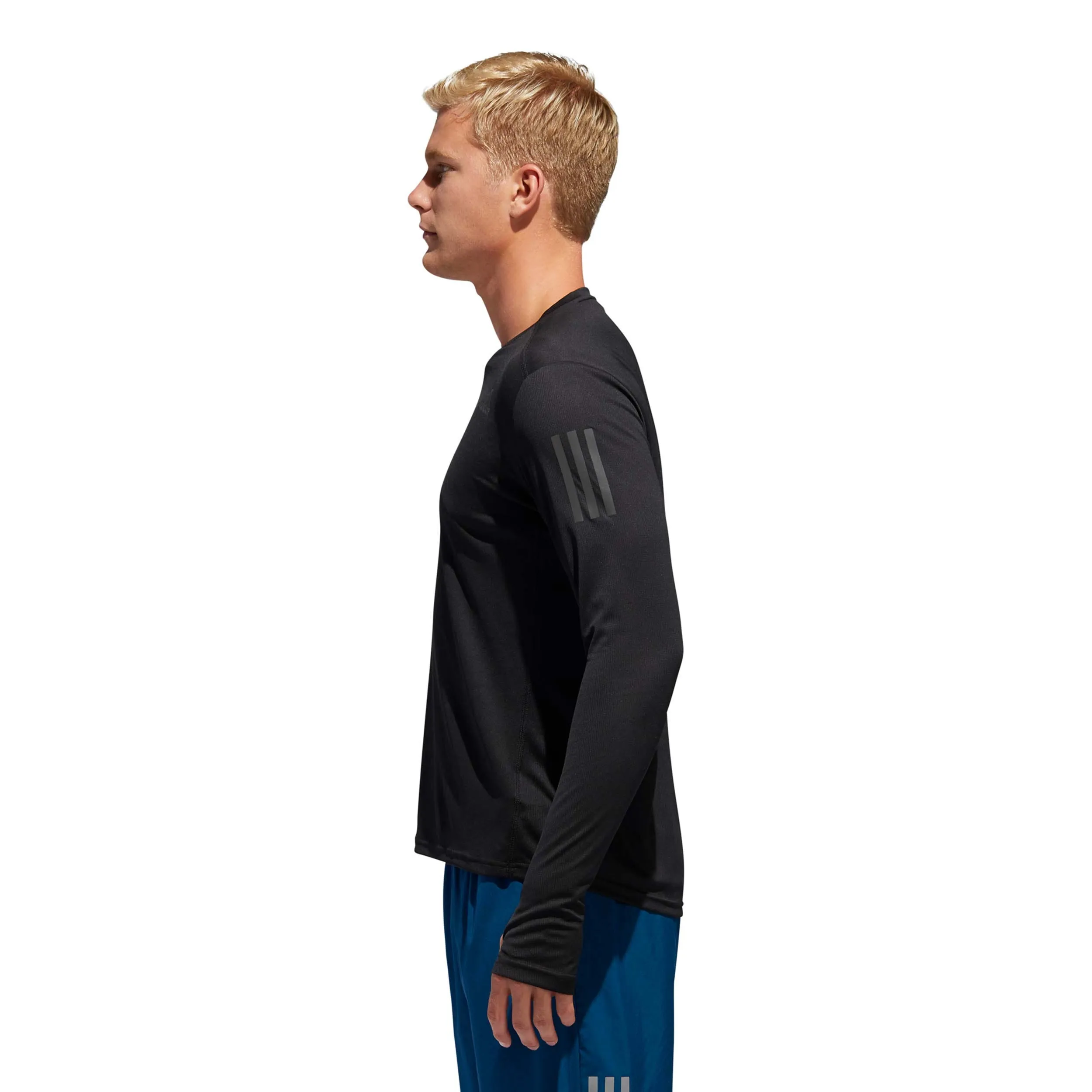 Polera Running Hombre Adidas On The Run Negra