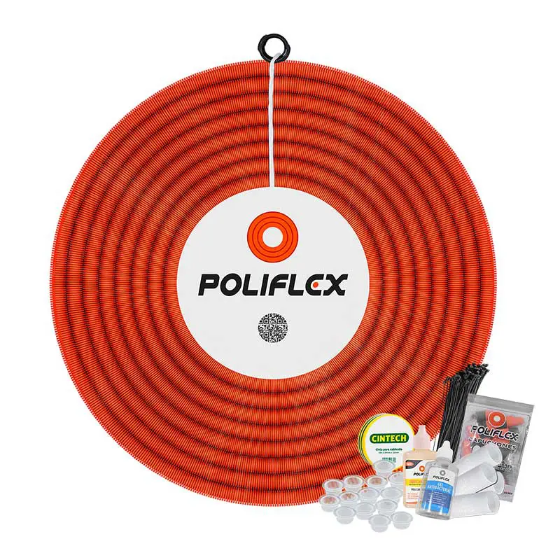 POLIFLEX NARANJA PLNG25050 ROLLO 50 M CON GUÍA 3/4 PULG