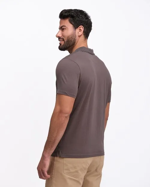 Polo Cuello Camisa Hombre Quino Marrón Claro