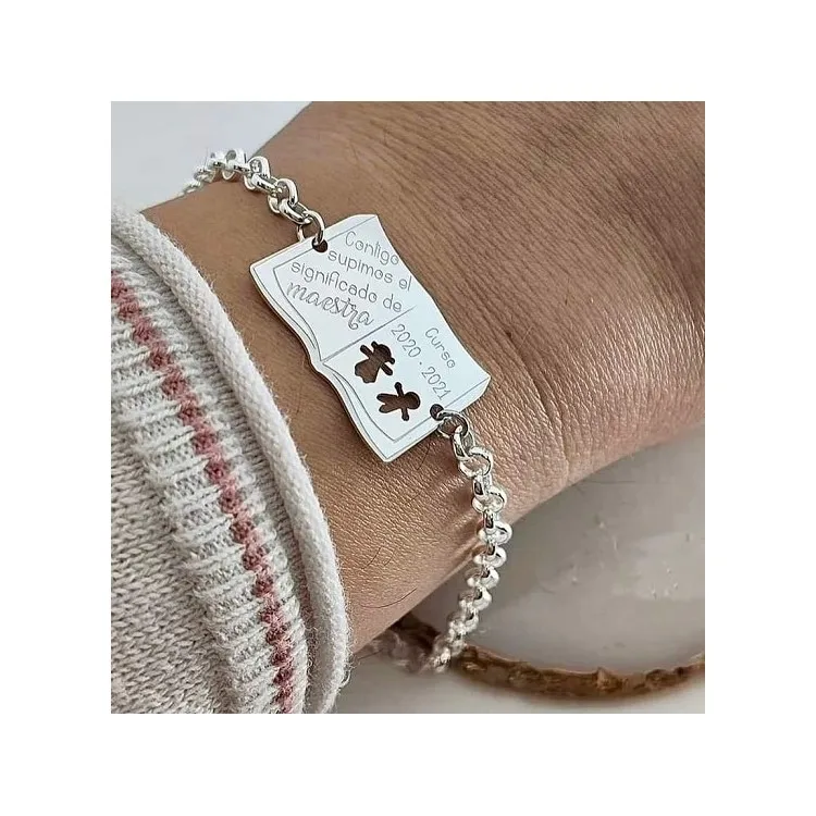 Pulseras Profesores POR ENCARGO con su diseño en plata de ley
