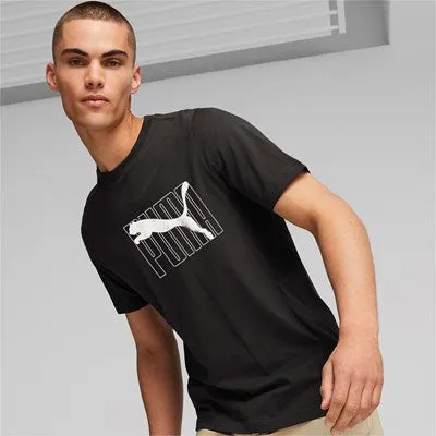 Puma Camiseta hombre PUMA logo plateado 675922 negro