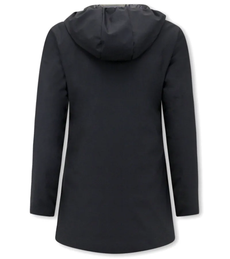 REVERSIBLES PARKAS MUJER CON CAPUCHA  21612162  NEGRO