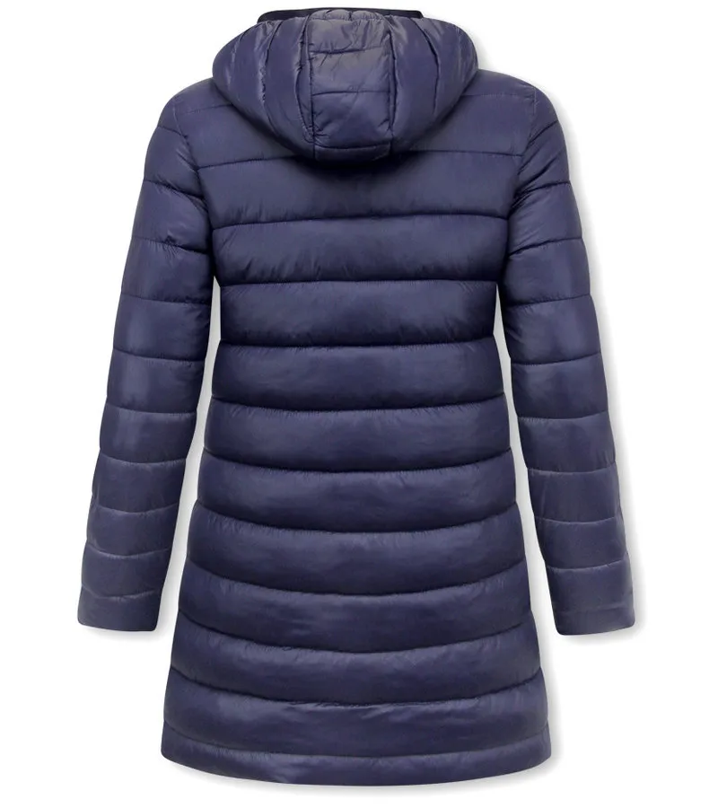 REVERSIBLES PARKAS MUJER CON CAPUCHA  2161B  AZUL