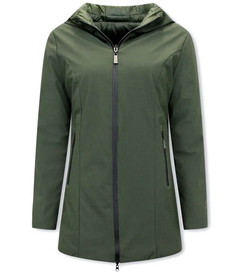 REVERSIBLES PARKAS MUJER CON CAPUCHA  2161G  VERDE