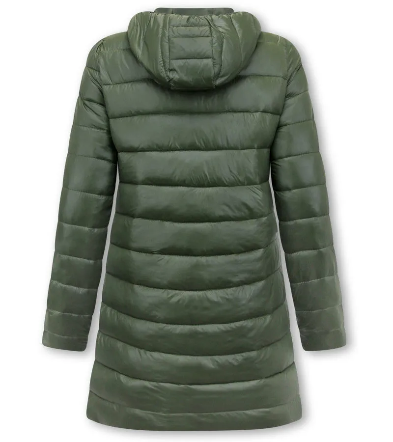 REVERSIBLES PARKAS MUJER CON CAPUCHA  2161G  VERDE