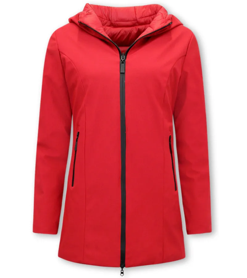 REVERSIBLES PARKAS MUJER CON CAPUCHA  2161R  ROJO
