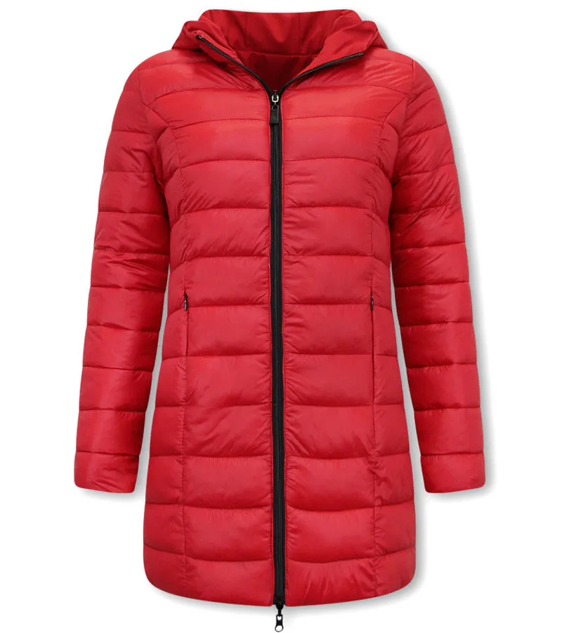 REVERSIBLES PARKAS MUJER CON CAPUCHA  2161R  ROJO