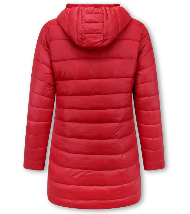 REVERSIBLES PARKAS MUJER CON CAPUCHA  2161R  ROJO