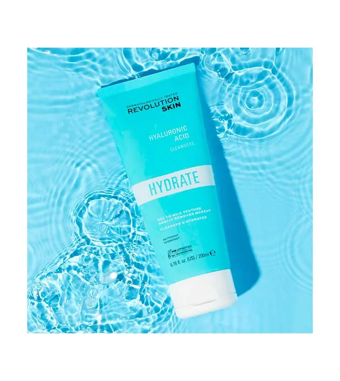 REVOLUTION SKINCARE  *HYDRATE*  LIMPIADOR DESMAQUILLANTE FACIAL HIDRATANTE CON áCIDO HIALURóNICO