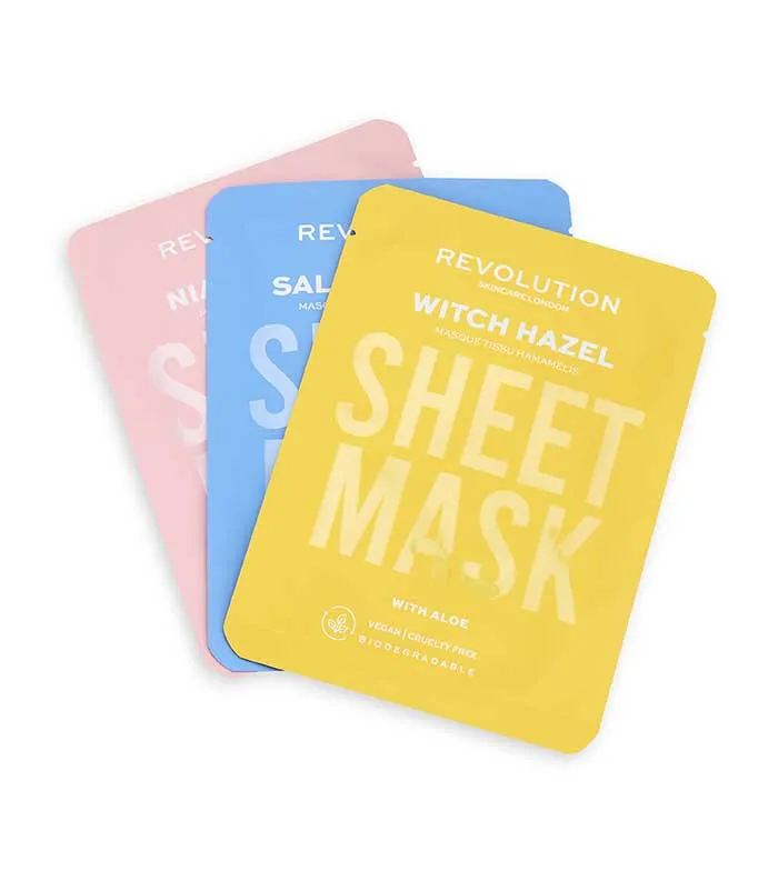REVOLUTION SKINCARE  PACK DE 3 MASCARILLAS PARA PIELES CON IMPERFECCIONES