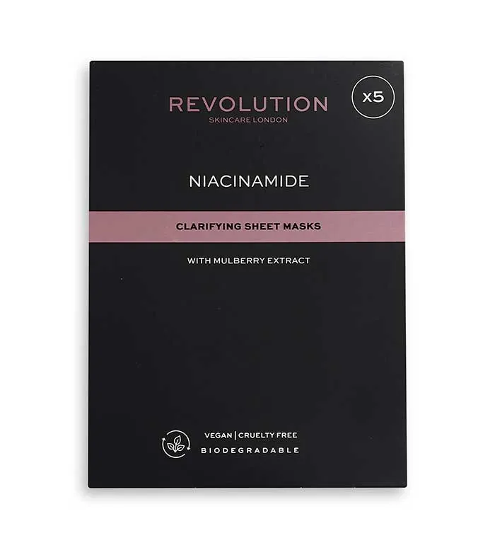 REVOLUTION SKINCARE  PACK DE 5 MASCARILLAS ACLARANTES CON NIACINAMIDA