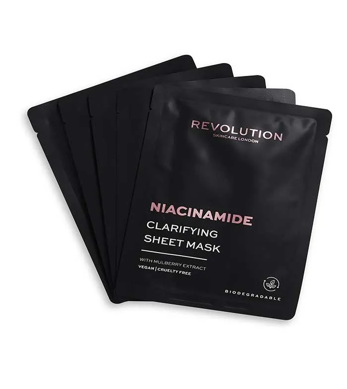 REVOLUTION SKINCARE  PACK DE 5 MASCARILLAS ACLARANTES CON NIACINAMIDA